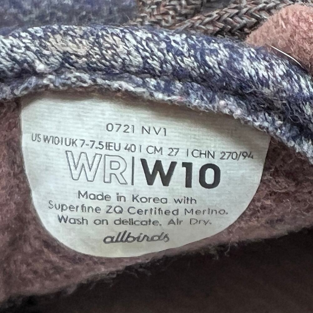 Allbirds Wool Runners Womens Size 10 Mizzle Blue Purple Trainers NEED INSOLES - Picture 9 of 9